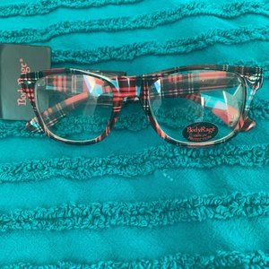 BodyRage, One Size, Red Tartan fashion glasses